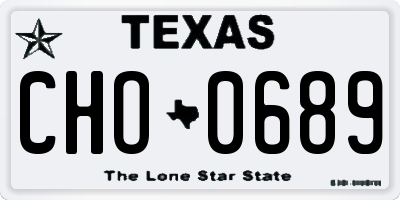 TX license plate CHO0689