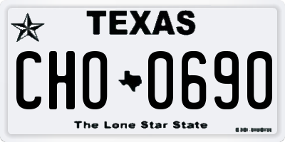 TX license plate CHO0690