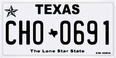 TX license plate CHO0691