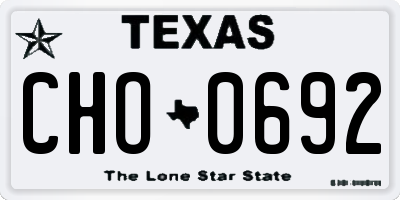 TX license plate CHO0692