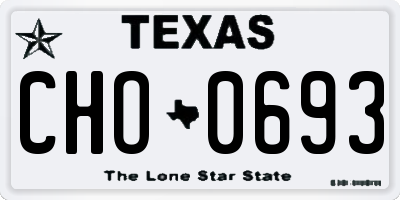 TX license plate CHO0693