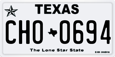 TX license plate CHO0694