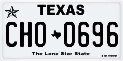 TX license plate CHO0696