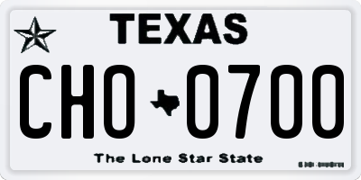 TX license plate CHO0700