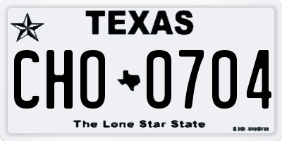 TX license plate CHO0704