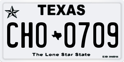 TX license plate CHO0709