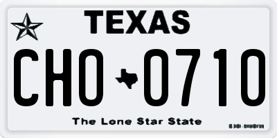 TX license plate CHO0710