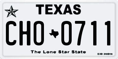 TX license plate CHO0711