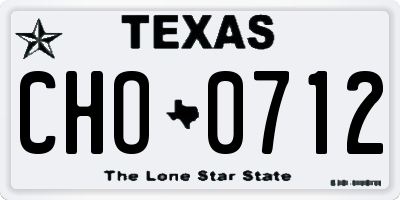 TX license plate CHO0712