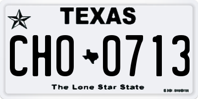 TX license plate CHO0713
