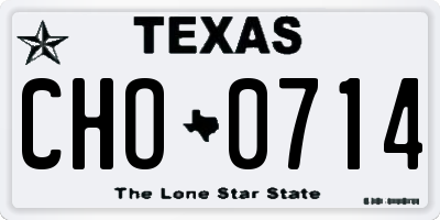 TX license plate CHO0714
