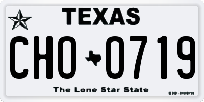 TX license plate CHO0719