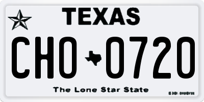 TX license plate CHO0720