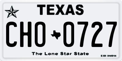 TX license plate CHO0727