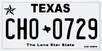TX license plate CHO0729