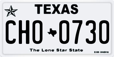 TX license plate CHO0730