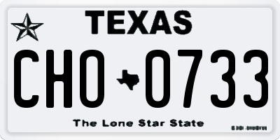 TX license plate CHO0733