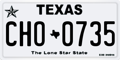 TX license plate CHO0735