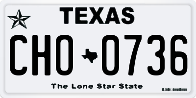 TX license plate CHO0736