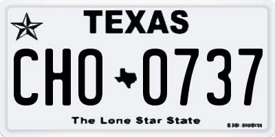 TX license plate CHO0737
