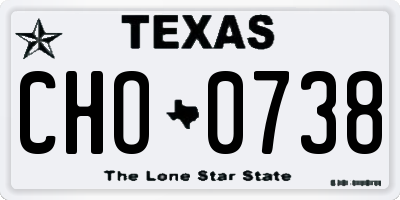 TX license plate CHO0738