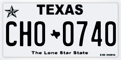 TX license plate CHO0740