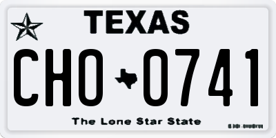 TX license plate CHO0741
