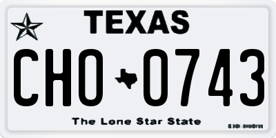 TX license plate CHO0743