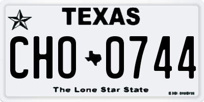 TX license plate CHO0744