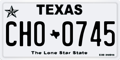TX license plate CHO0745