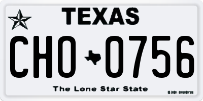 TX license plate CHO0756
