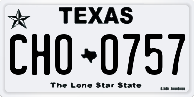 TX license plate CHO0757