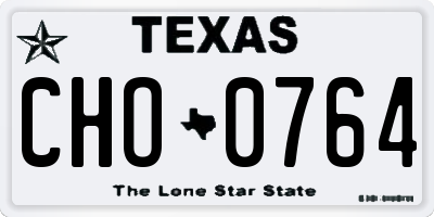 TX license plate CHO0764