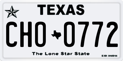 TX license plate CHO0772