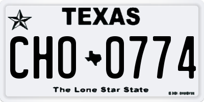 TX license plate CHO0774