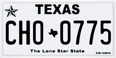 TX license plate CHO0775