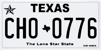 TX license plate CHO0776
