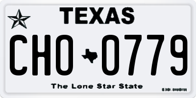 TX license plate CHO0779
