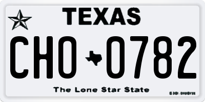 TX license plate CHO0782