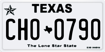 TX license plate CHO0790
