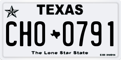 TX license plate CHO0791