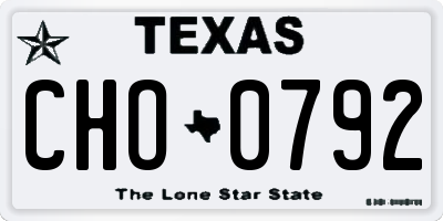 TX license plate CHO0792