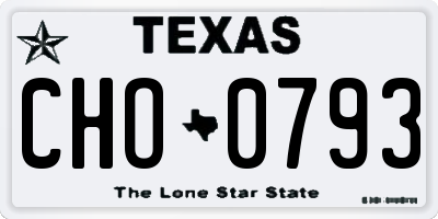 TX license plate CHO0793
