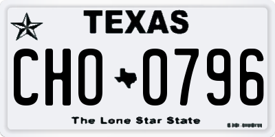 TX license plate CHO0796