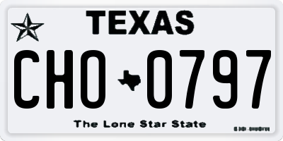 TX license plate CHO0797
