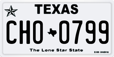 TX license plate CHO0799