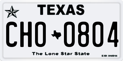TX license plate CHO0804