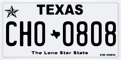 TX license plate CHO0808