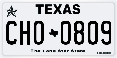 TX license plate CHO0809