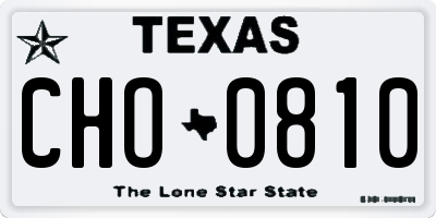 TX license plate CHO0810
